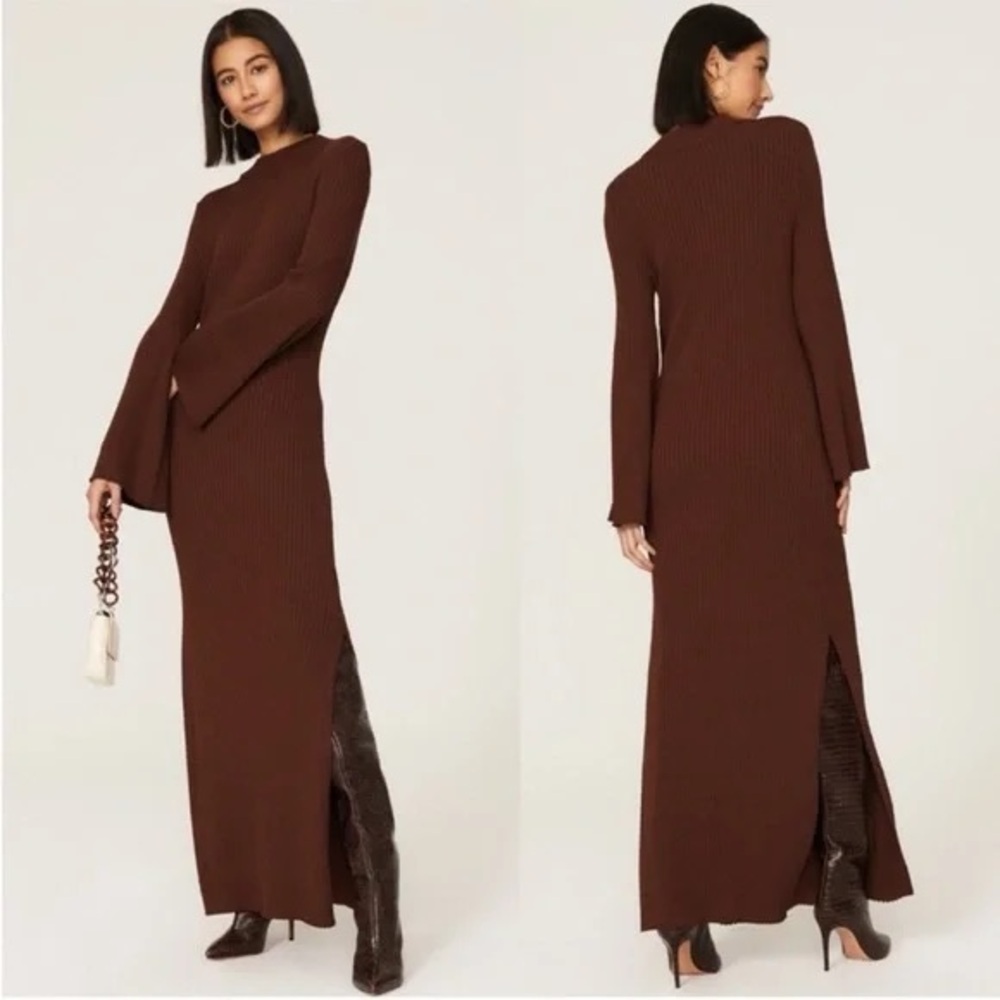 Line & Dot Jessica Ribbed Flare Sleeve Sweater Dress Sz M NWT